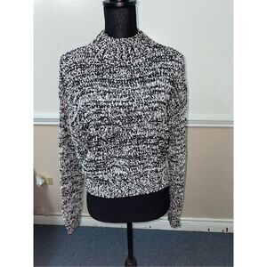 Blush & Bloom Popcorn Sweater- Black and White